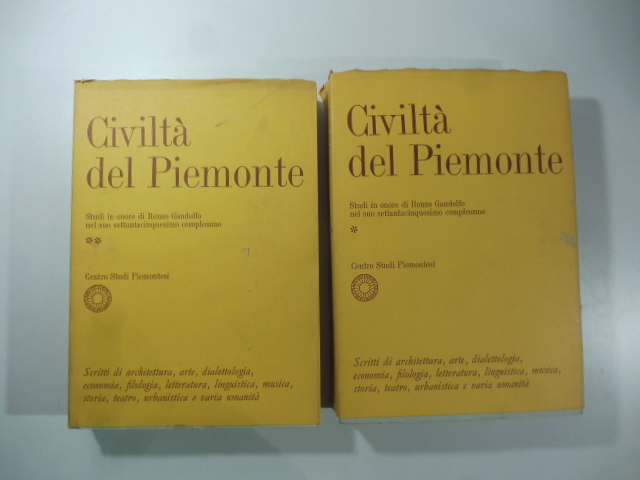 Civiltà del Piemonte. Studi in onore di Renzo Gandolfo nel suo settantacinquesimo compleanno